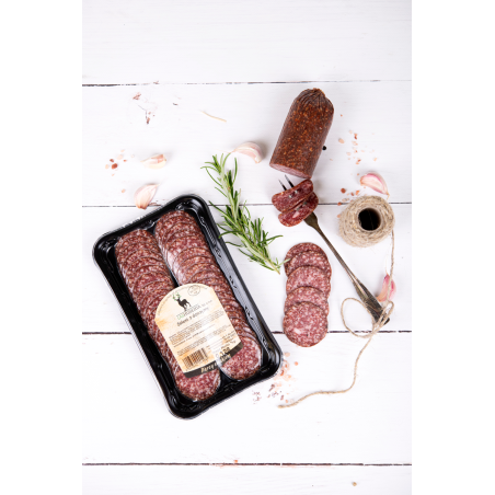 Salami z jelenia 120 g plasterki Las Huberta
